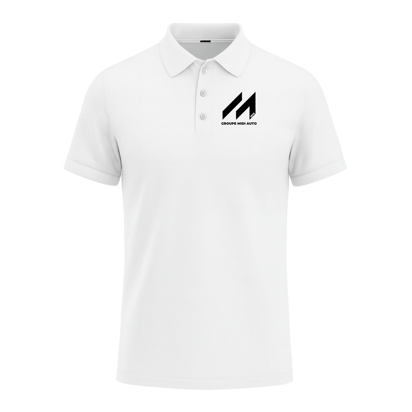 Polo Elegance blanc manche courte | Référence PMC-002