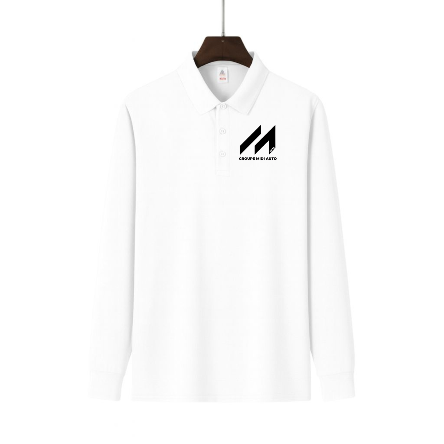 Polo Elegance blanc manche longue | Référence PML-002